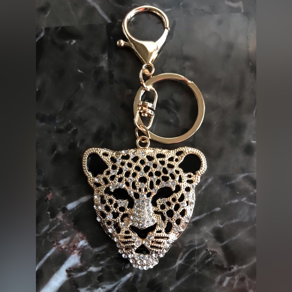 Gold Leopard Bag Charm/Keychain